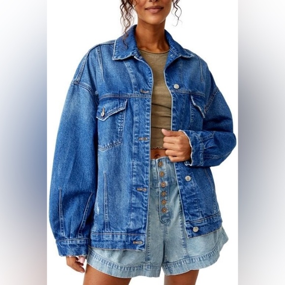 Free People Jackets & Blazers - Free People We the Free all in denim jacket sz M
